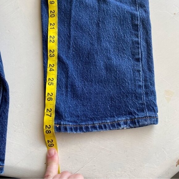 Levis Premium 70'S High Rise Slim Straight Jeans Woman 31 Dark Wash Classic - Picture 15 of 16